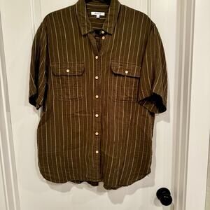 Madewell olive green button-down shirt women size large